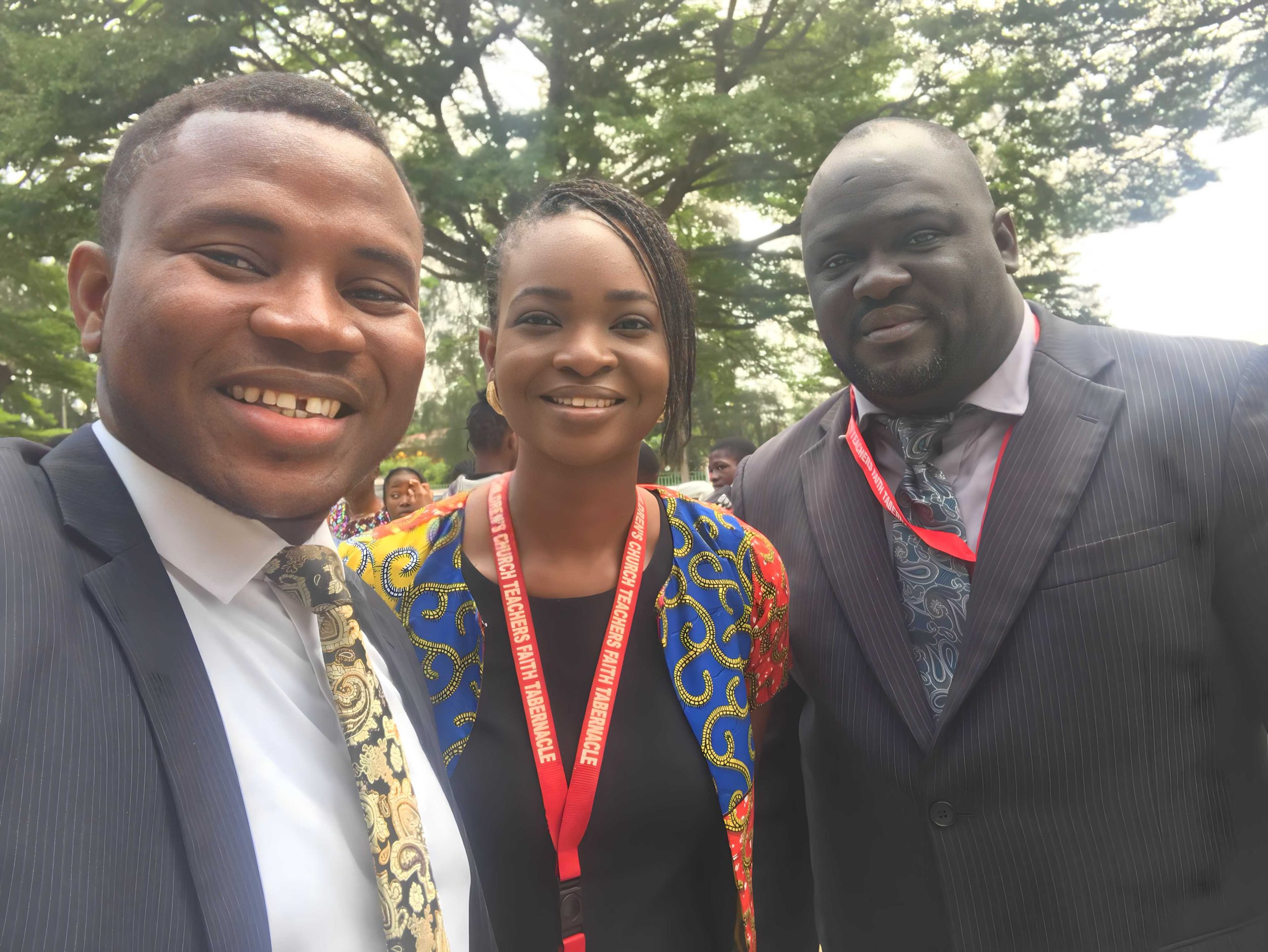 Dr. Abraham Owoseni with Sarah Owoseni and Pastor Osaze Imasuen