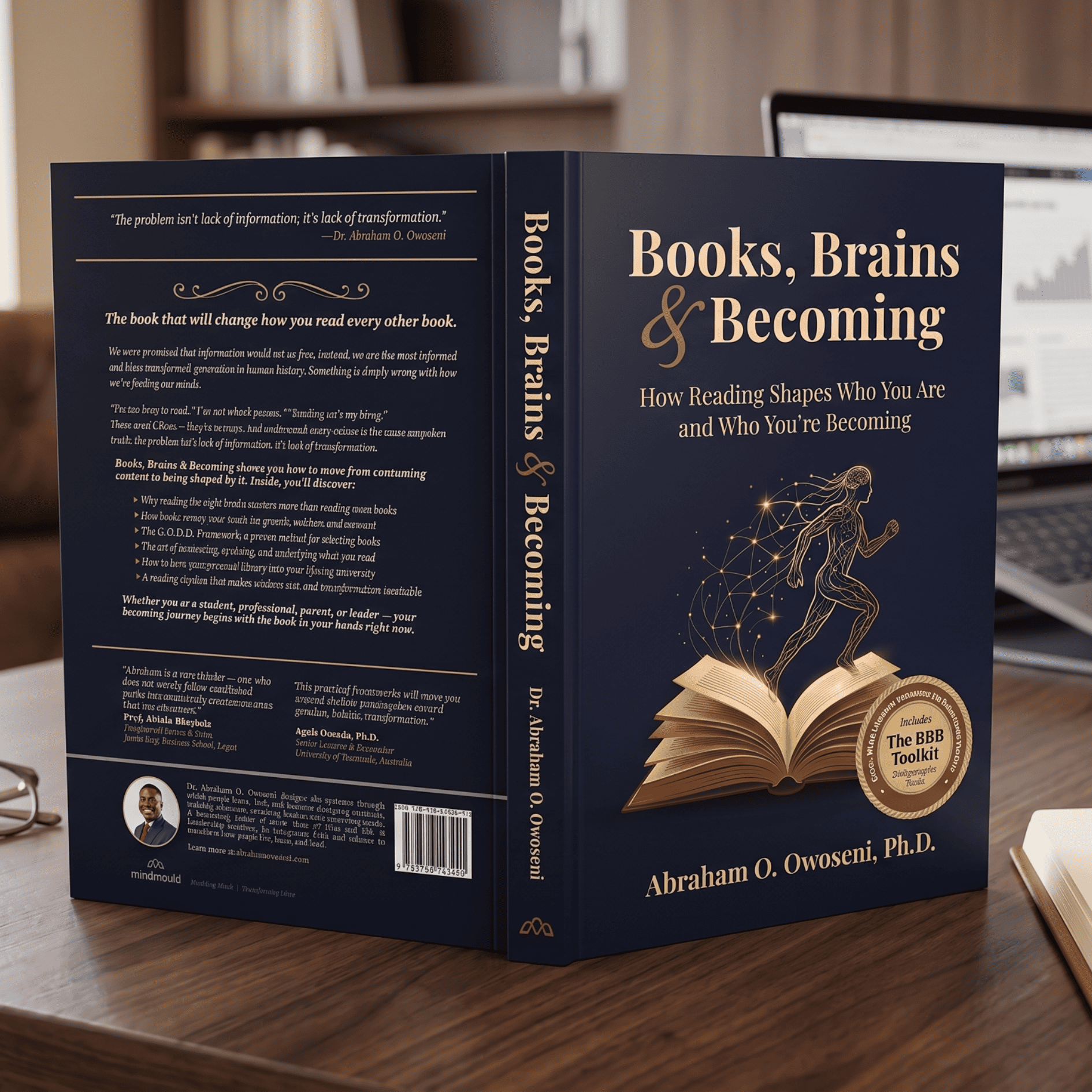 Books Brains and Becoming interior mockup